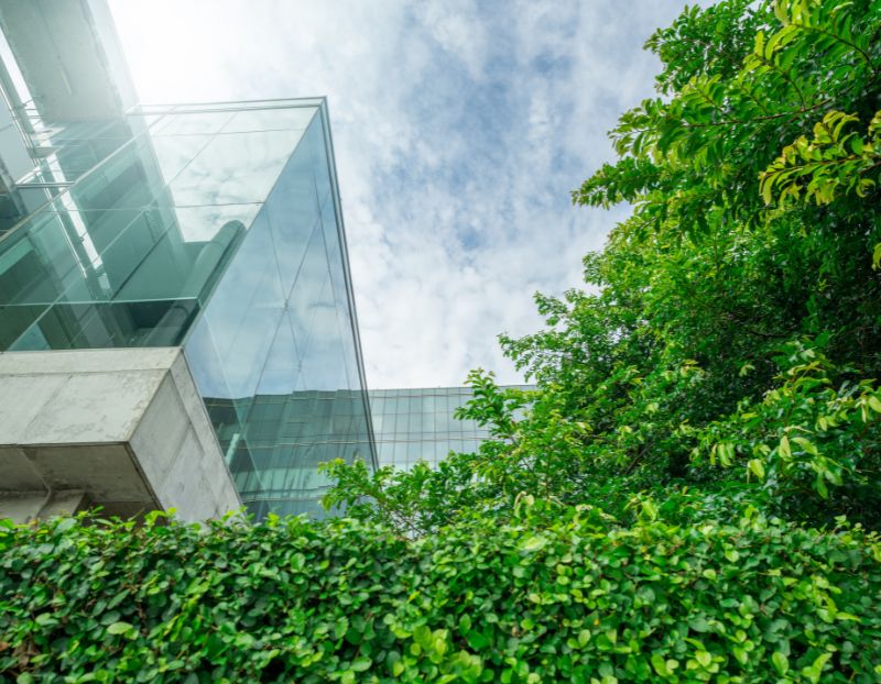 Office building with greenery